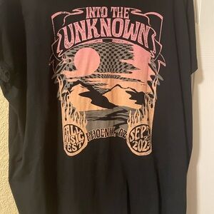 Torrid Black and Pink Short Sleeve Tee with Graphic Design worn once